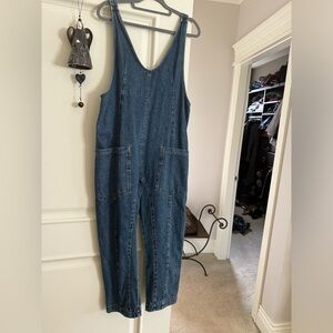 FREE PEOPLE  size S
Denim Overalls Jumpsuit - Classic Blue